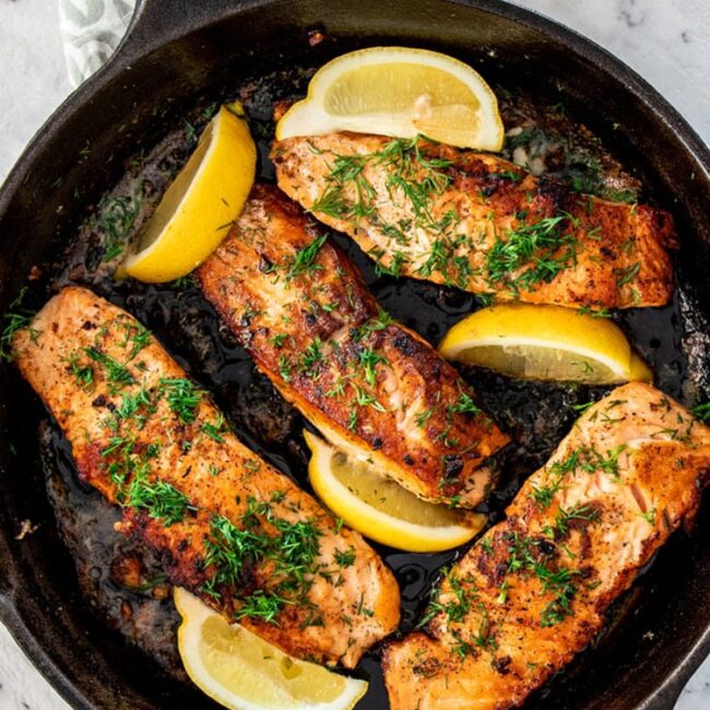 Lemon Dill Pan Fried Salmon Craving Home Cooked