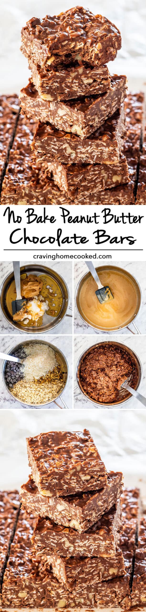 No Bake Peanut Butter Chocolate Bars - Craving Home Cooked