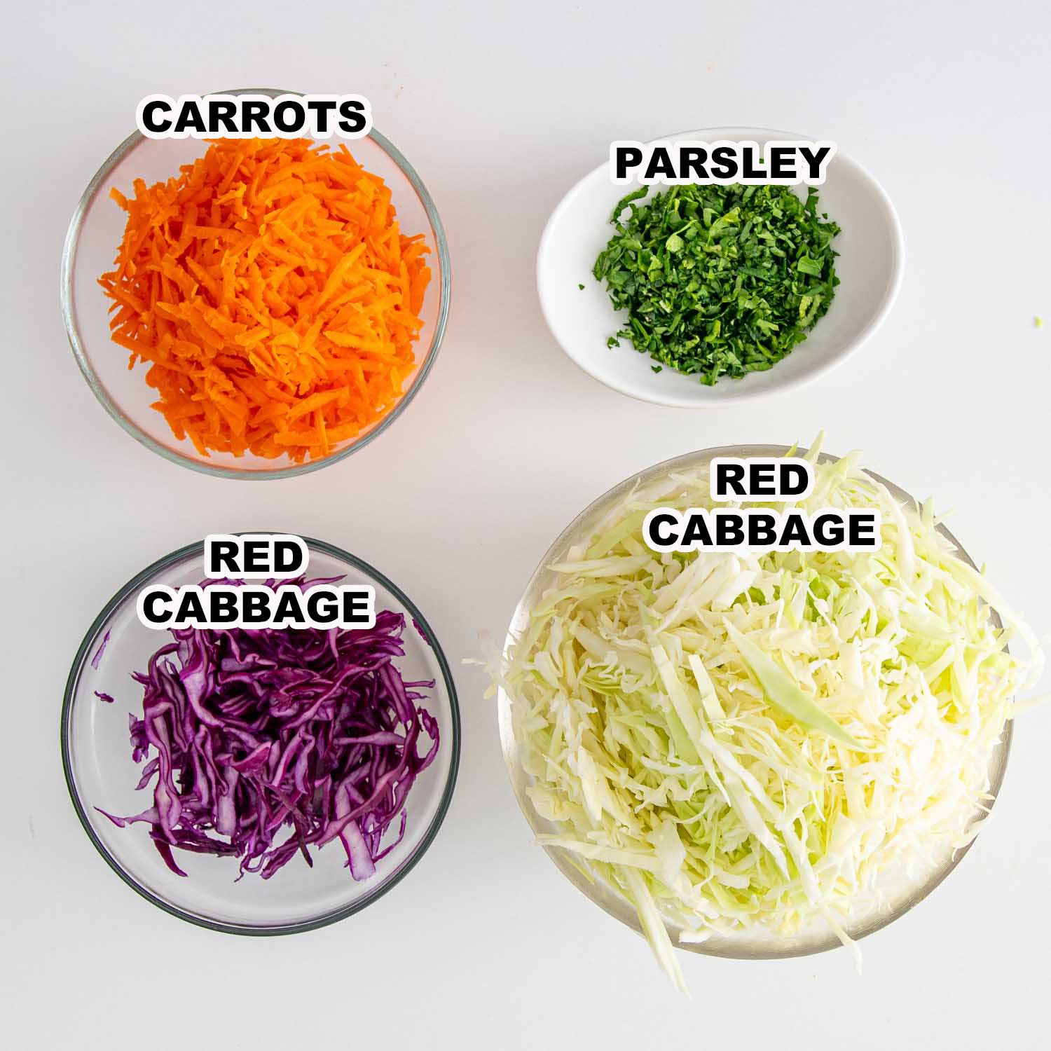 ingredients needed to make coleslaw.