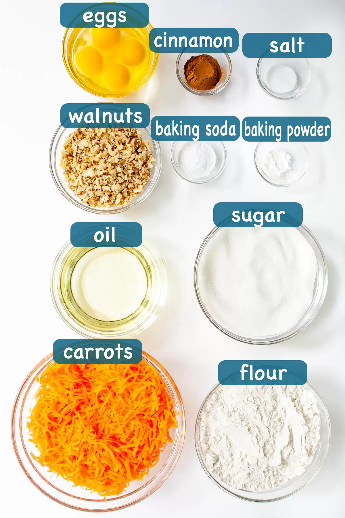  ingredients needed for carrot cake