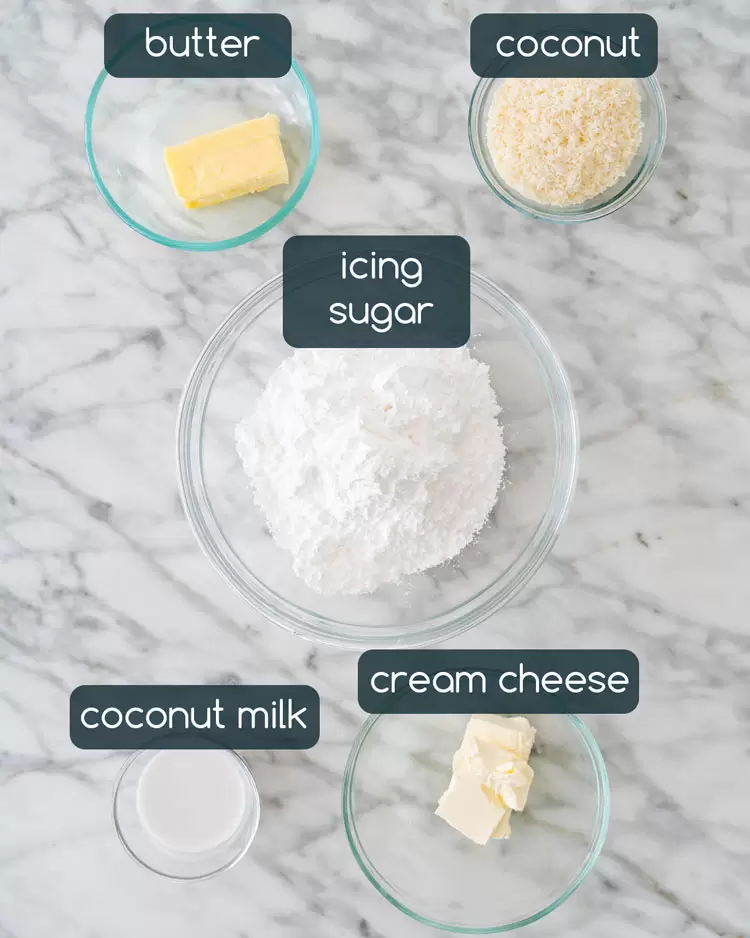 ingredients in coconut icing