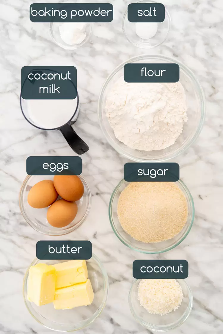 ingredients in coconut cake