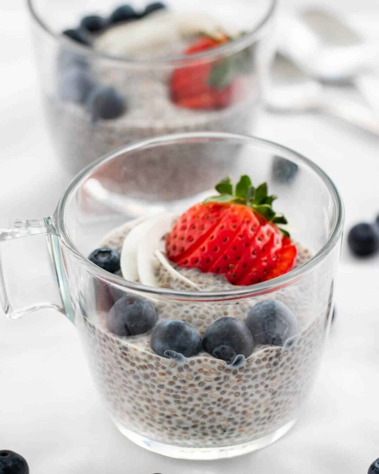 a cup of chia pudding