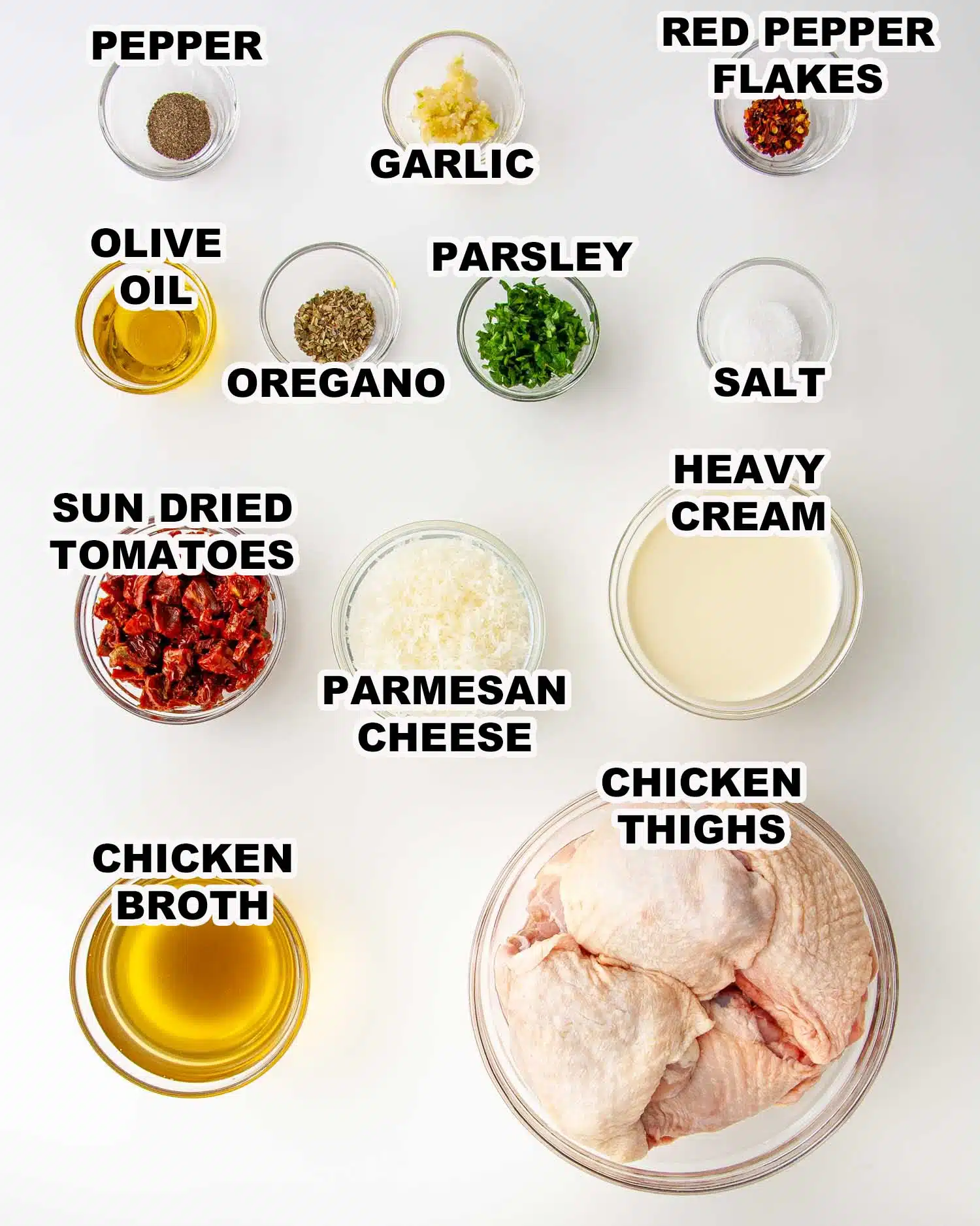 ingredients needed to make marry me chicken.