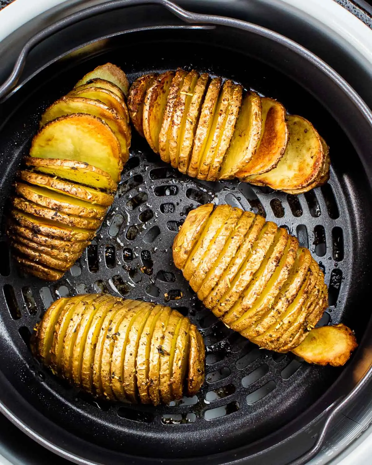 hasselback potatoes in an air fryer.