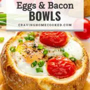 pin for egg and bacon breakfast bowl.
