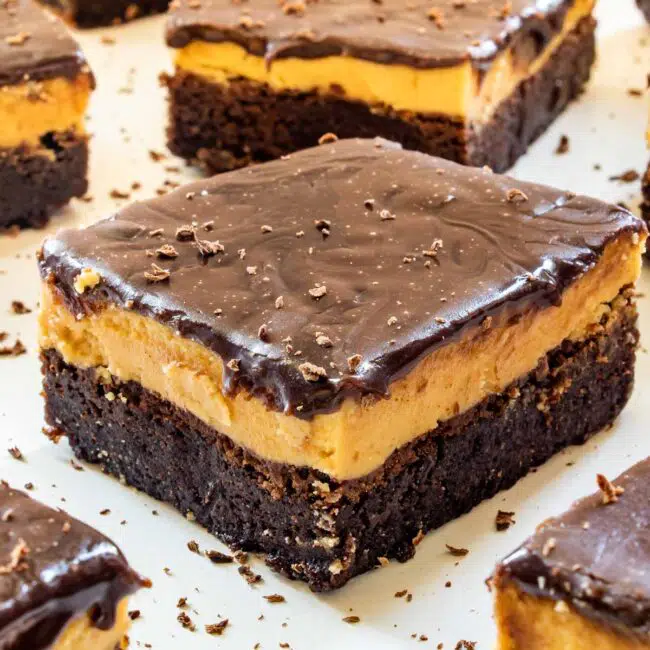 peanut butter brownie on a plate.