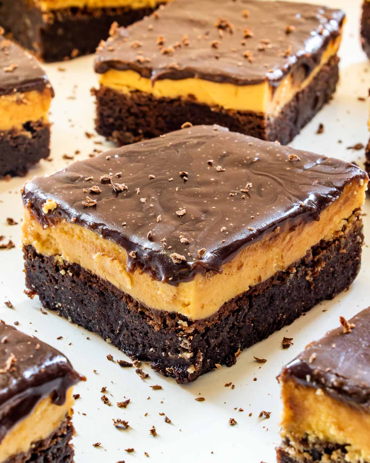 peanut butter brownie on a plate.
