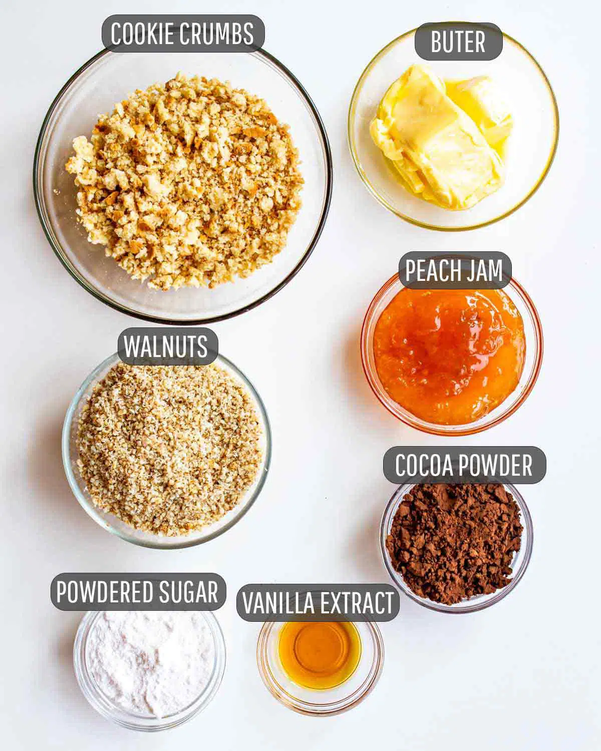 ingredients needed to make filling for italian peach cookies.
