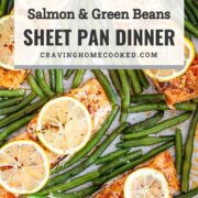 pin for salmon green beans sheet pan dinner.