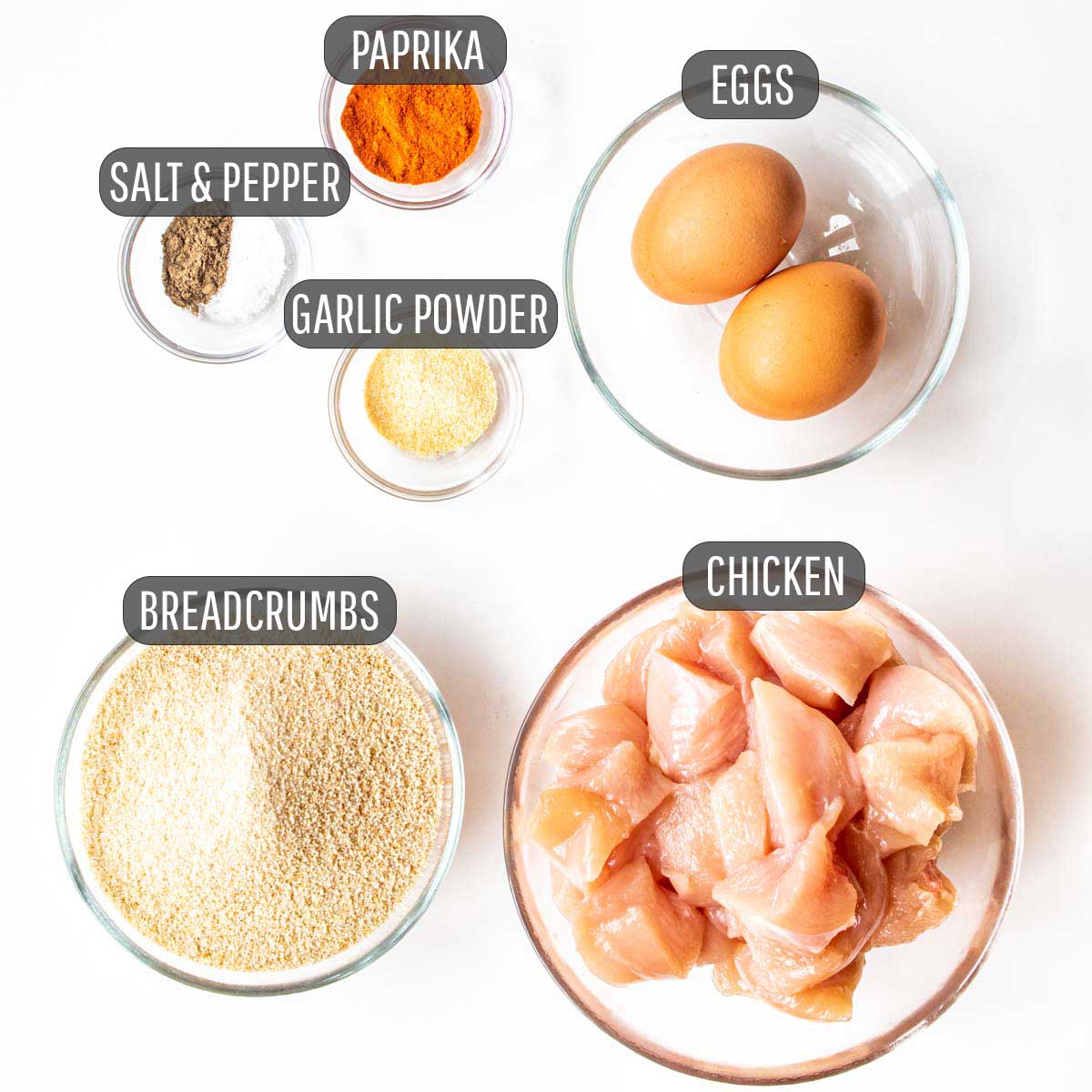 ingredients needed for air fryer chicken nuggets.