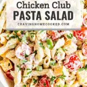 pin for chicken club pasta salad.