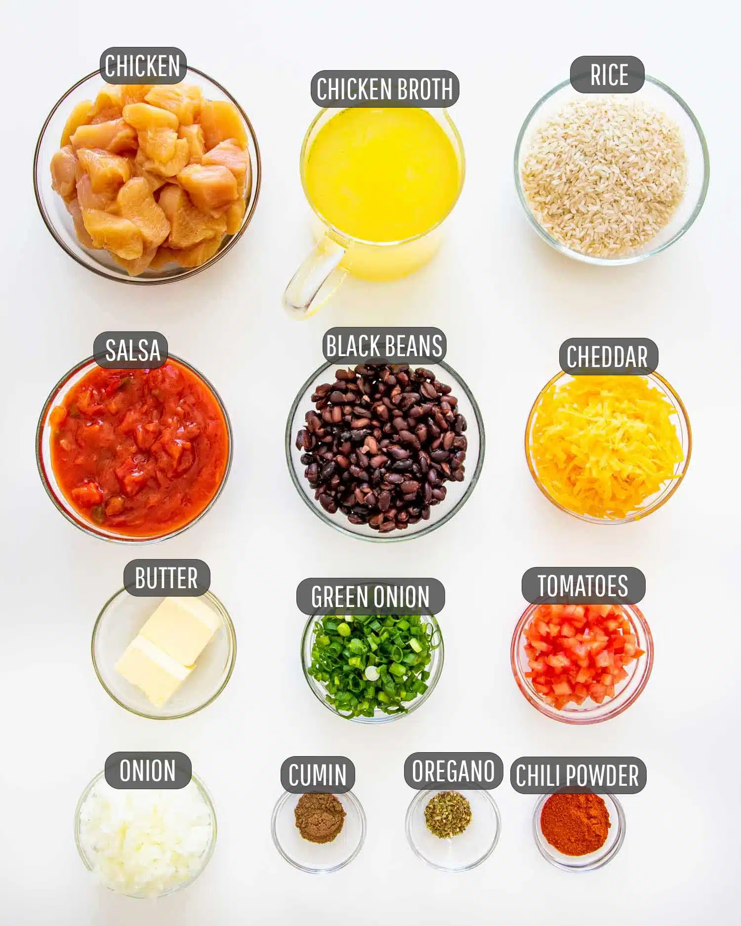 ingredients needed to make southwest chicken and rice skillet.