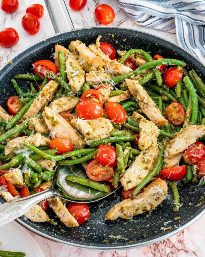 Pesto Chicken And Veggies - Craving Home Cooked