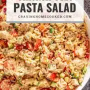 pin for chicken orzo pasta salad.