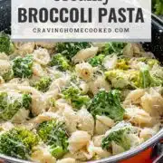 pin for creamy broccoli pasta.
