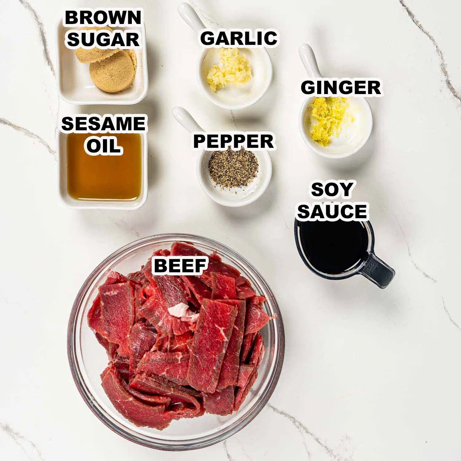 ingredients needed to make korean beef tacos.