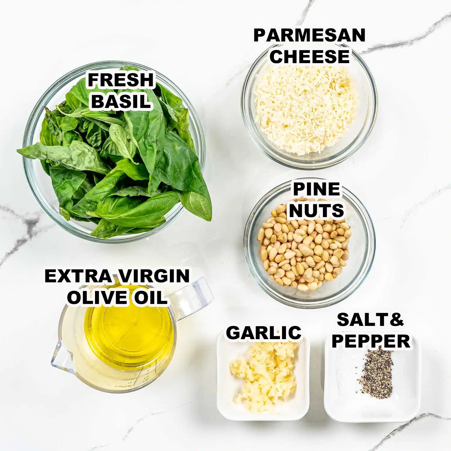 ingredients needed to make pesto gnocchi.