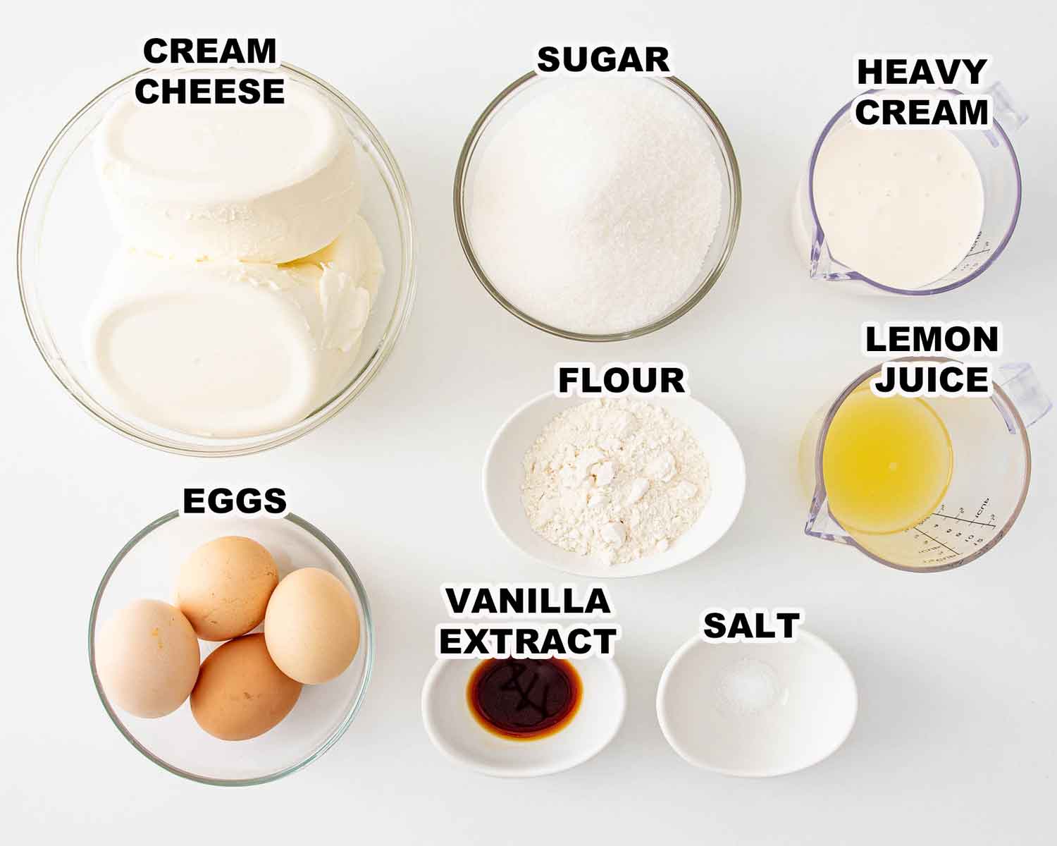 ingredients needed to make new york style cheesecake.