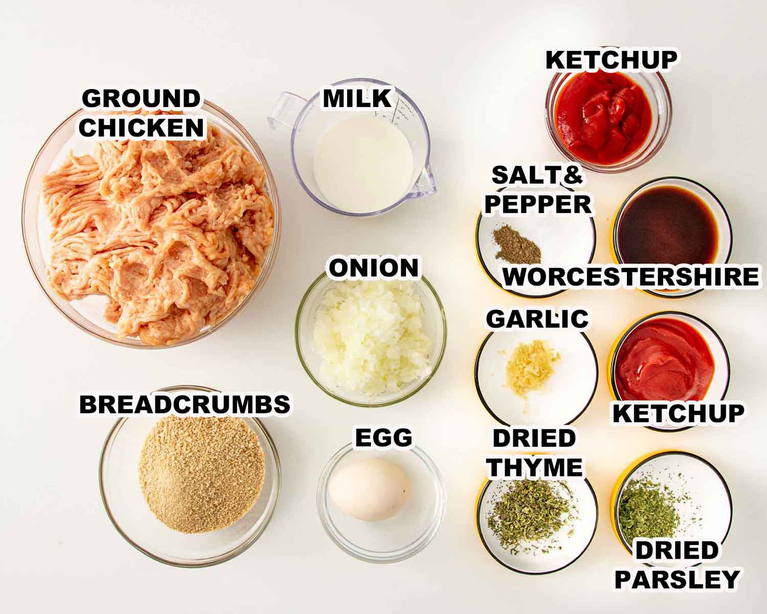 ingredients needed to make chicken meatloaf.