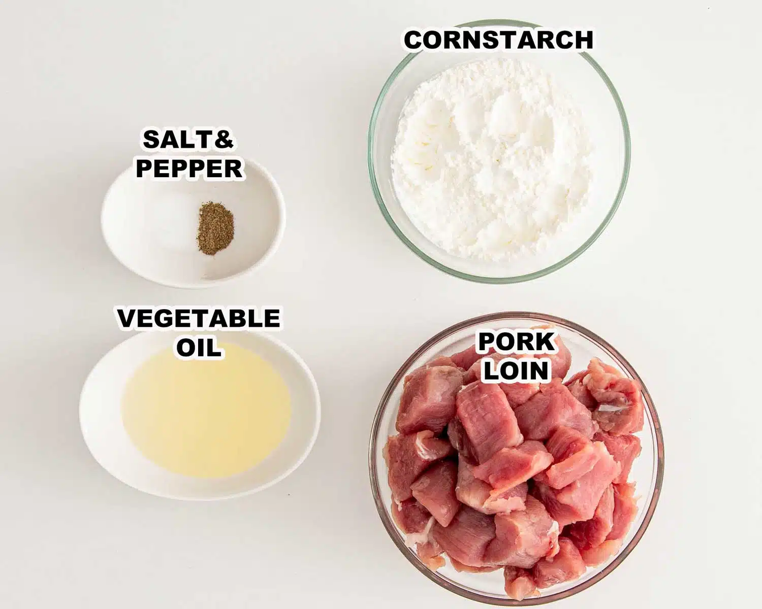ingredients needed to make sweet and sour pork.