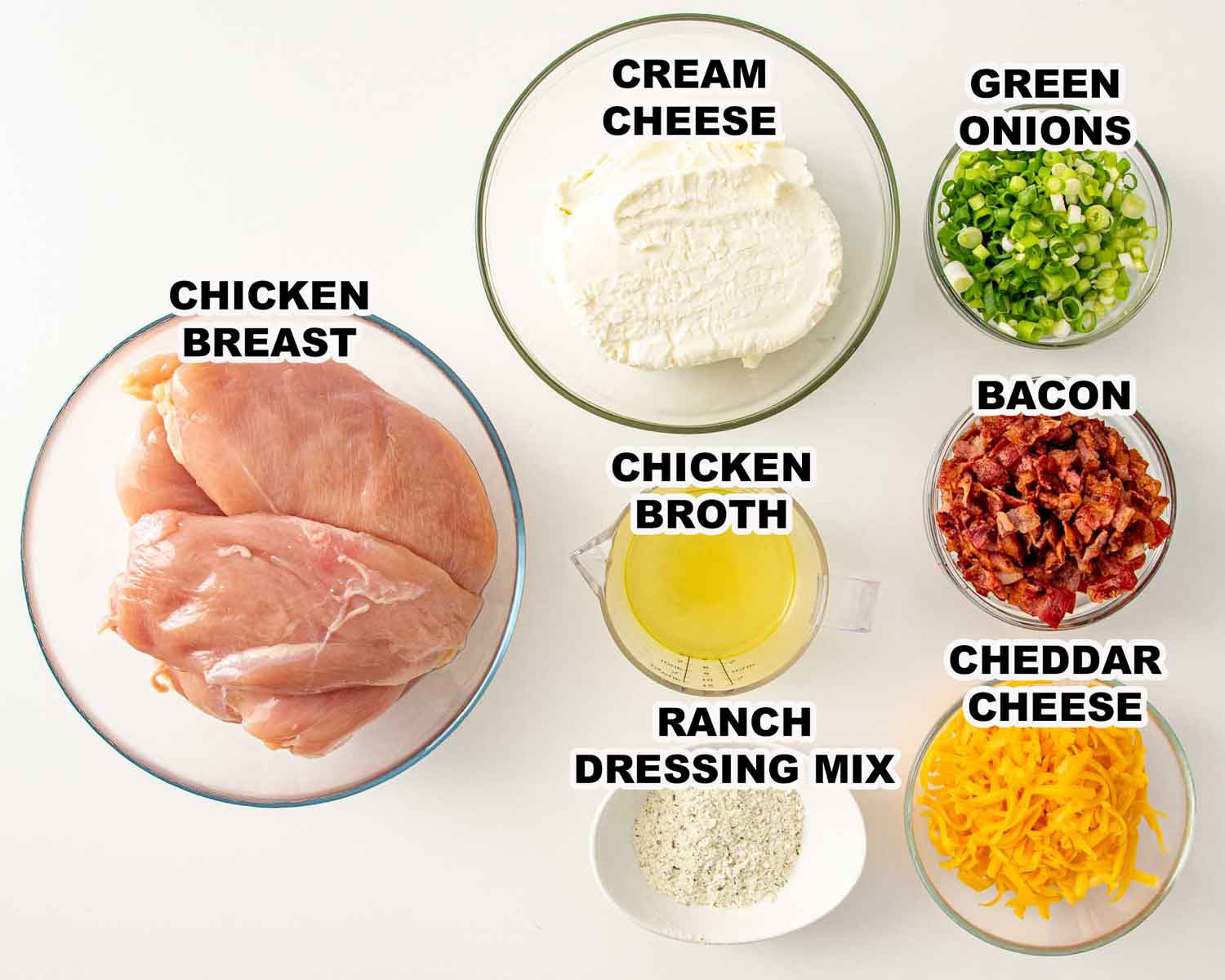 ingredients needed to make crack chicken.