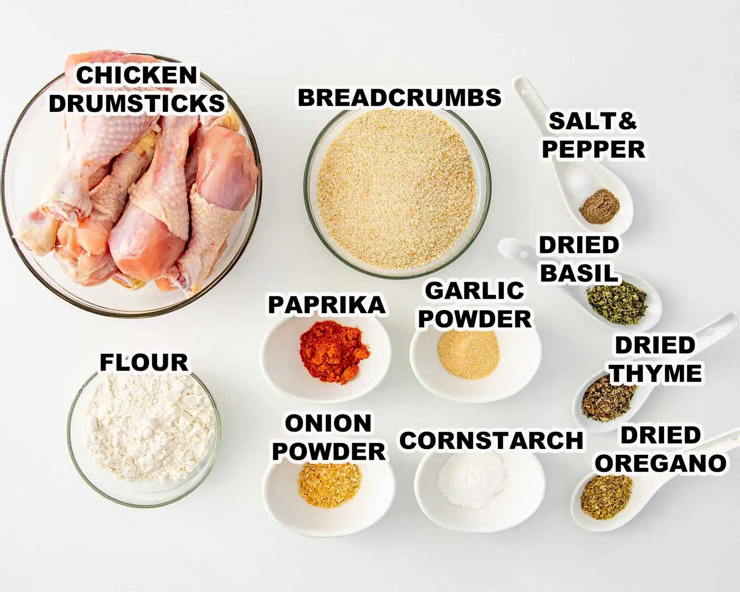 ingredients needed to make homemade shake n' bake chicken.