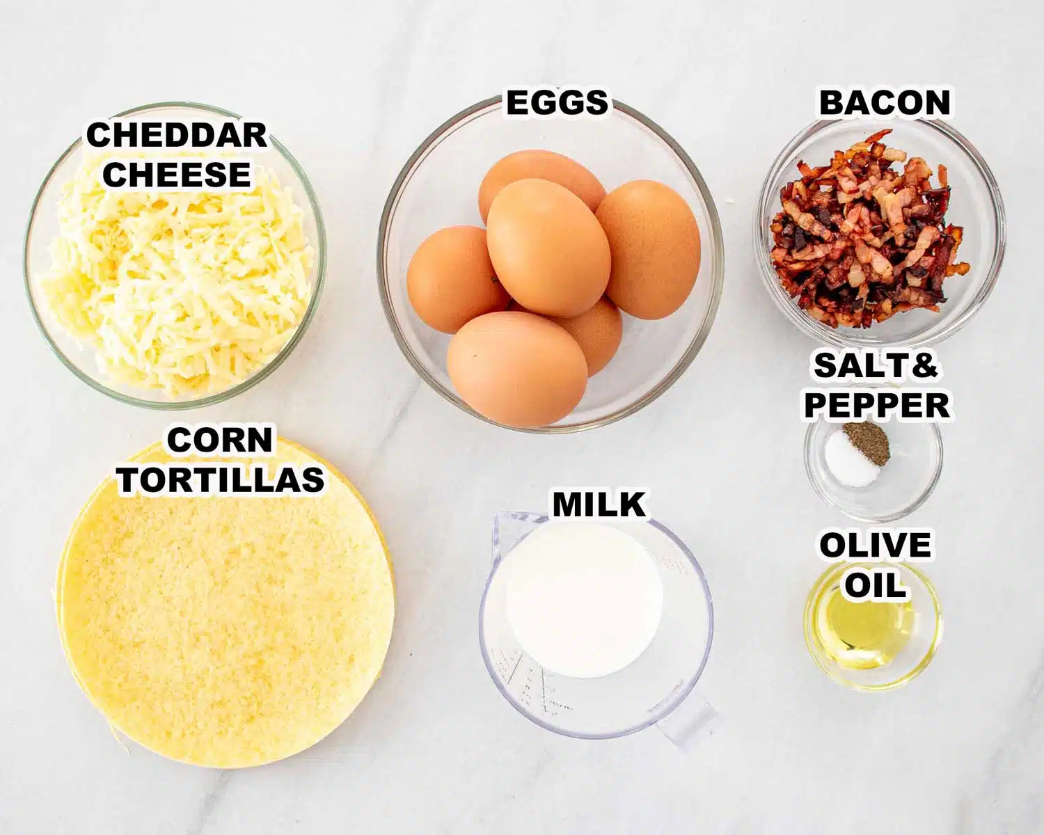 ingredients needed to make breakfast tacos.