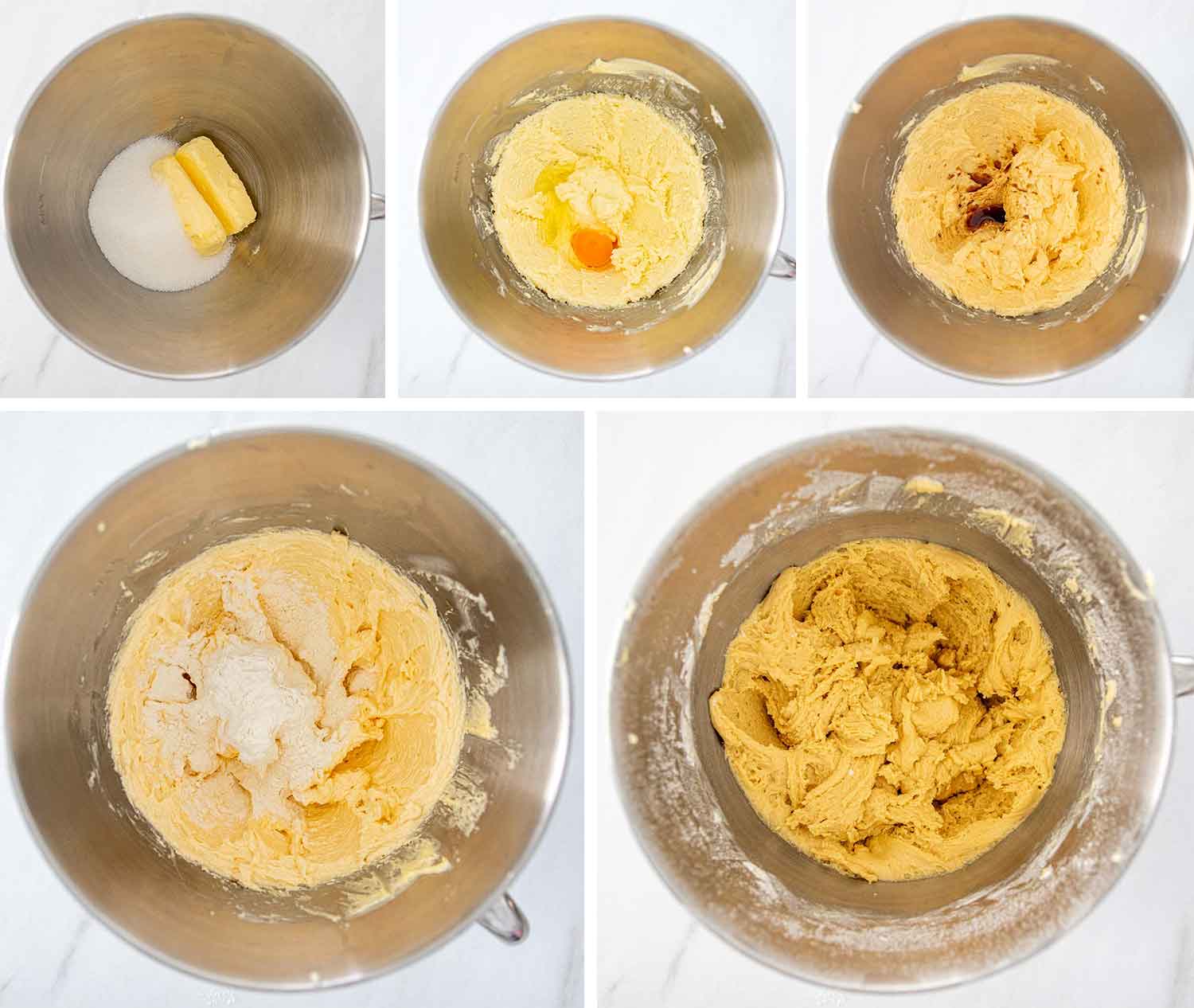 process shots showing how to make snickerdoodles.