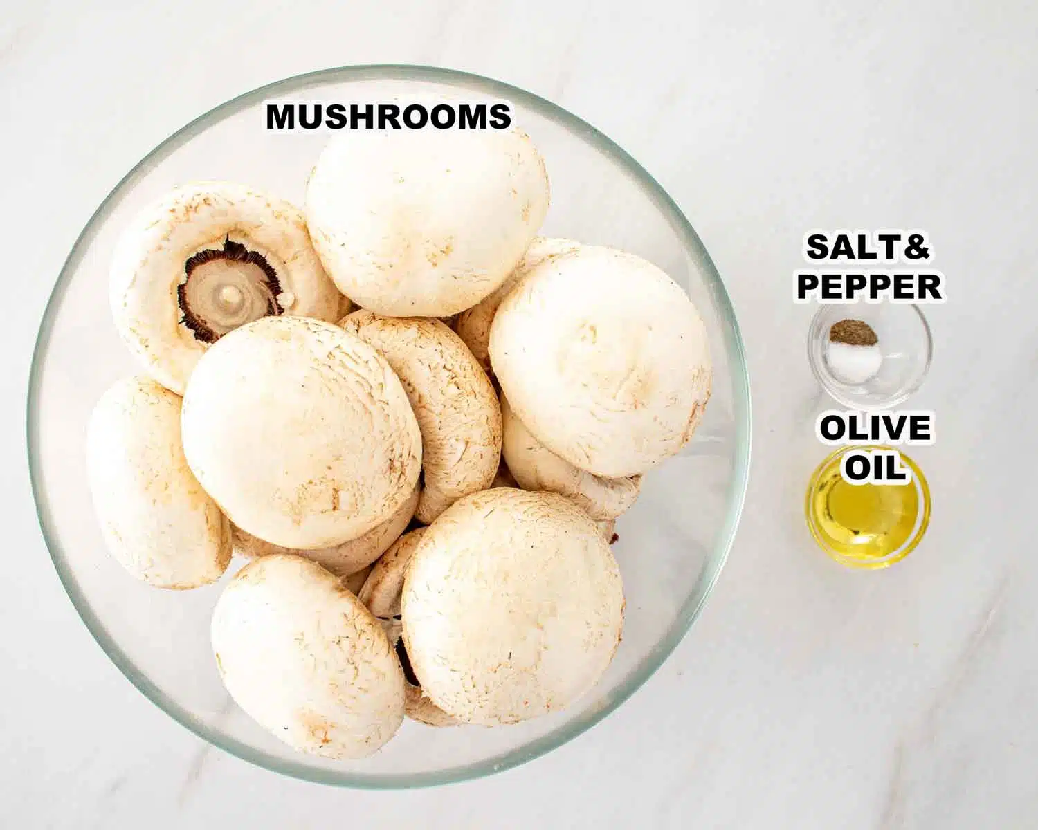 ingredients needed to make stuffed mushrooms.