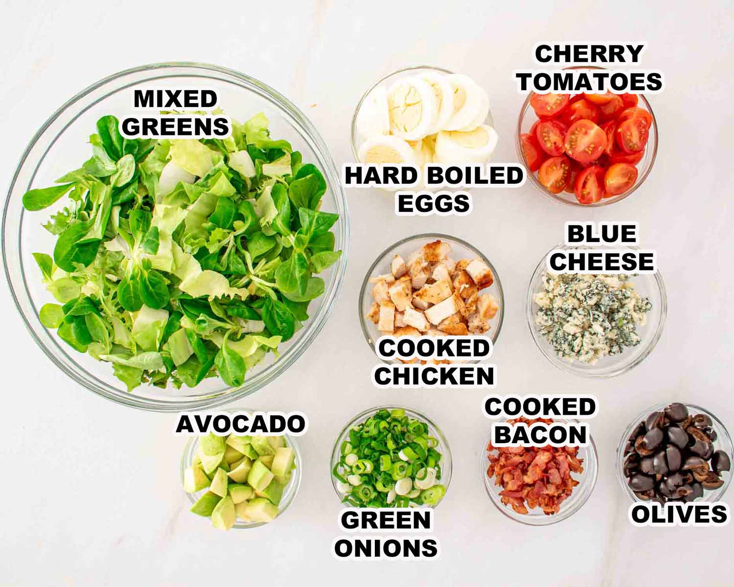 ingredients needed to make cobb salad.