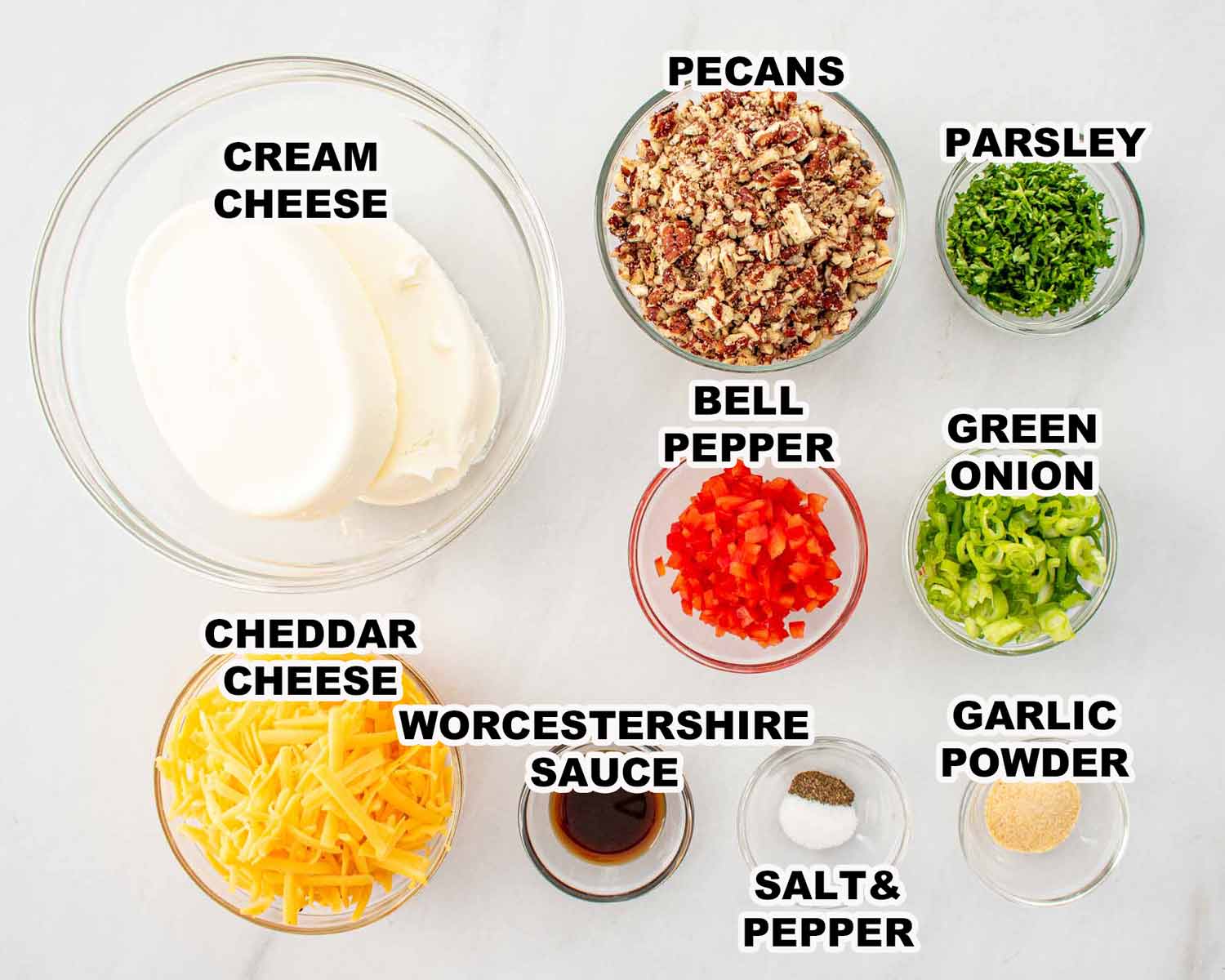 ingredients needed to make a cheese ball.