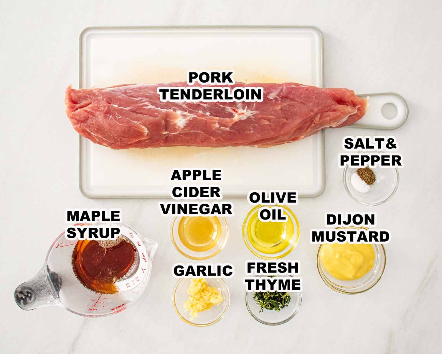 ingredients needed to make maple glazed pork tenderloin.