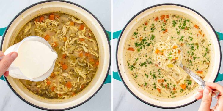 Creamy Chicken Noodle Soup - Craving Home Cooked