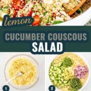pin for lemon cucumber couscous salad.
