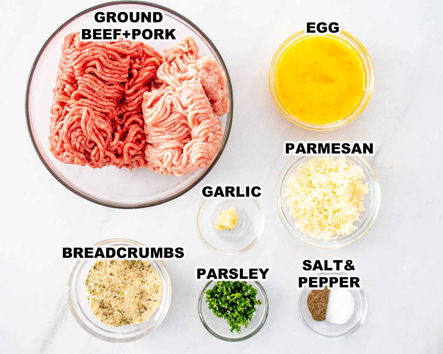 ingredients needed to make meatballs for italian wedding soup.