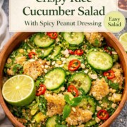 pin for crispy rice cucumber salad.