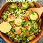 pin for crispy rice cucumber salad.