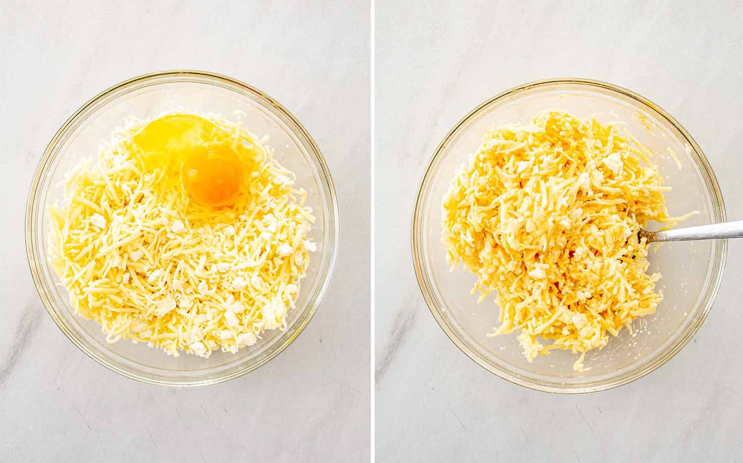process shots showing how to make khachapuri.