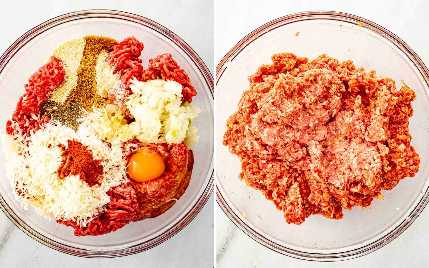 process shots showing how to make cowboy butter meatballs.