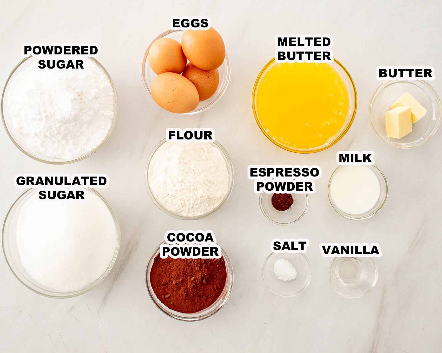 ingredients needed to make lunch lady brownies.