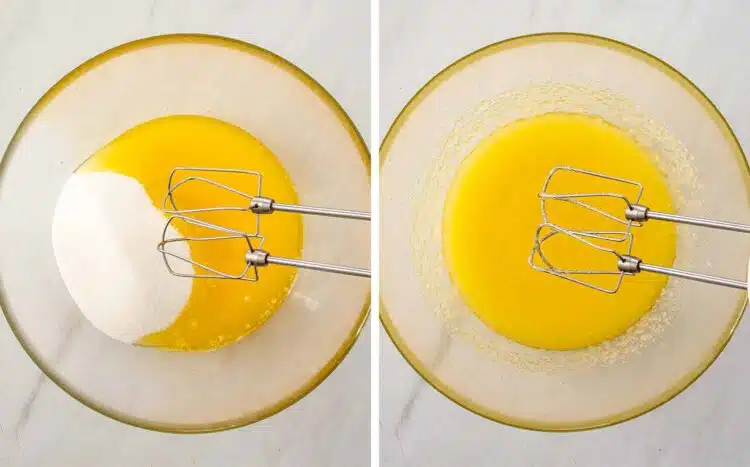 process shots showing how to make lunch lady brownies.
