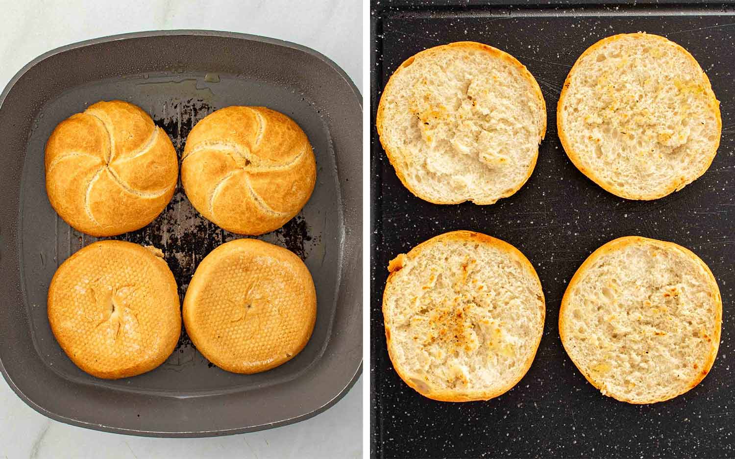 process shots showing how to make grilled chicken caprese sandwich.